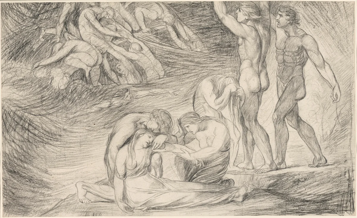 Viola Surviving the Shipwreck off the Coast of Illyria, from “Twelfth Night” by George Romney, print, 1771-1781