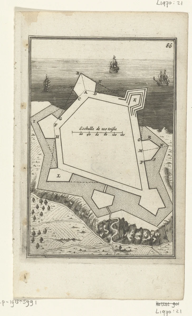 Illustratie voor 'Den Arbeid van Mars' van Allain Manesson Mallet by Romeyn de Hooghe, print, 1672