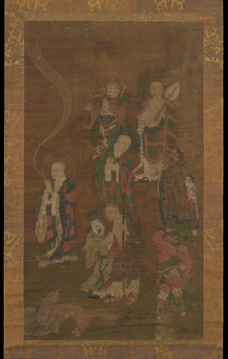 Luohans and Attendants by Unidentified Artist, painting, 1368-1644