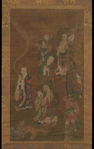 Luohans and Attendants by Unidentified Artist, painting, 1368-1644