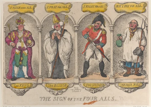 The Sign of the Four Alls by Thomas Rowlandson, print, 1810
