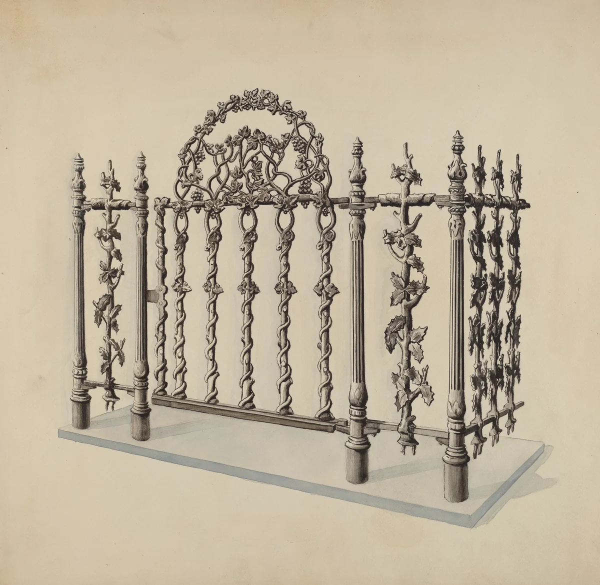 Cast Iron Gate and Fence by Lucien Verbeke, index of american design, 1936