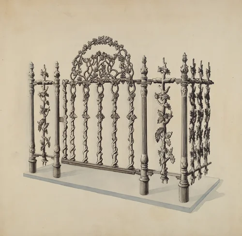 Cast Iron Gate and Fence by Lucien Verbeke, index of american design, 1936