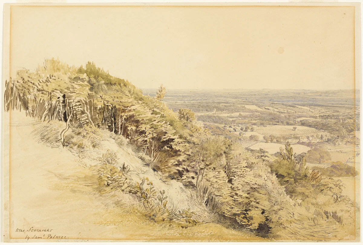 View from Wilmots Hill, Kent by Samuel Palmer, painting, 1830-1835