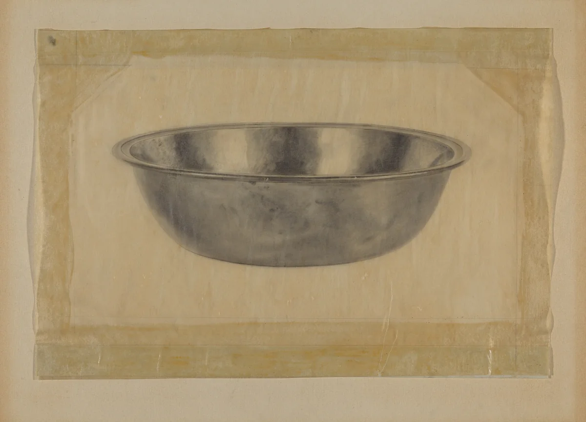 Pewter Basin by Harry Goodman, index of american design, 1935-1942