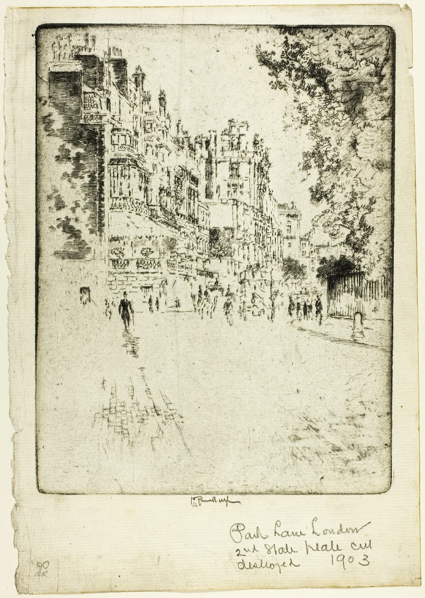Park Lane by Joseph Pennell, print, 1904