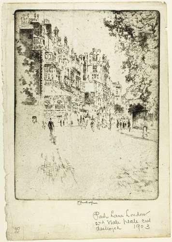Park Lane by Joseph Pennell, print, 1904