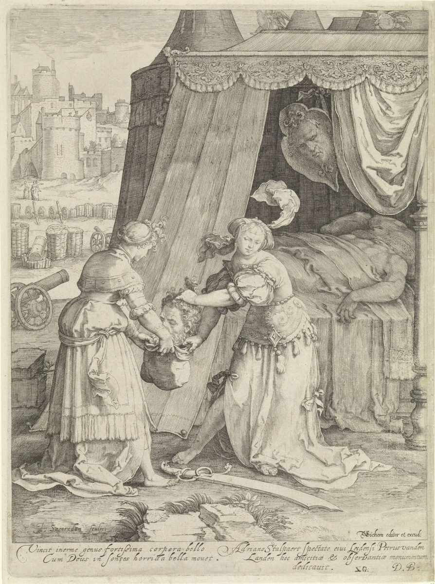 Judit met het hoofd van Holofernes by Unknown, print, 1589-1607