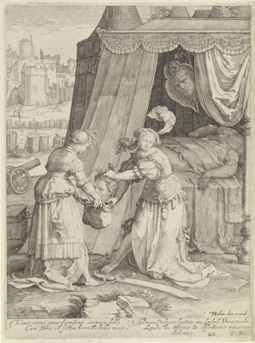 Judit met het hoofd van Holofernes by Unknown, print, 1589-1607