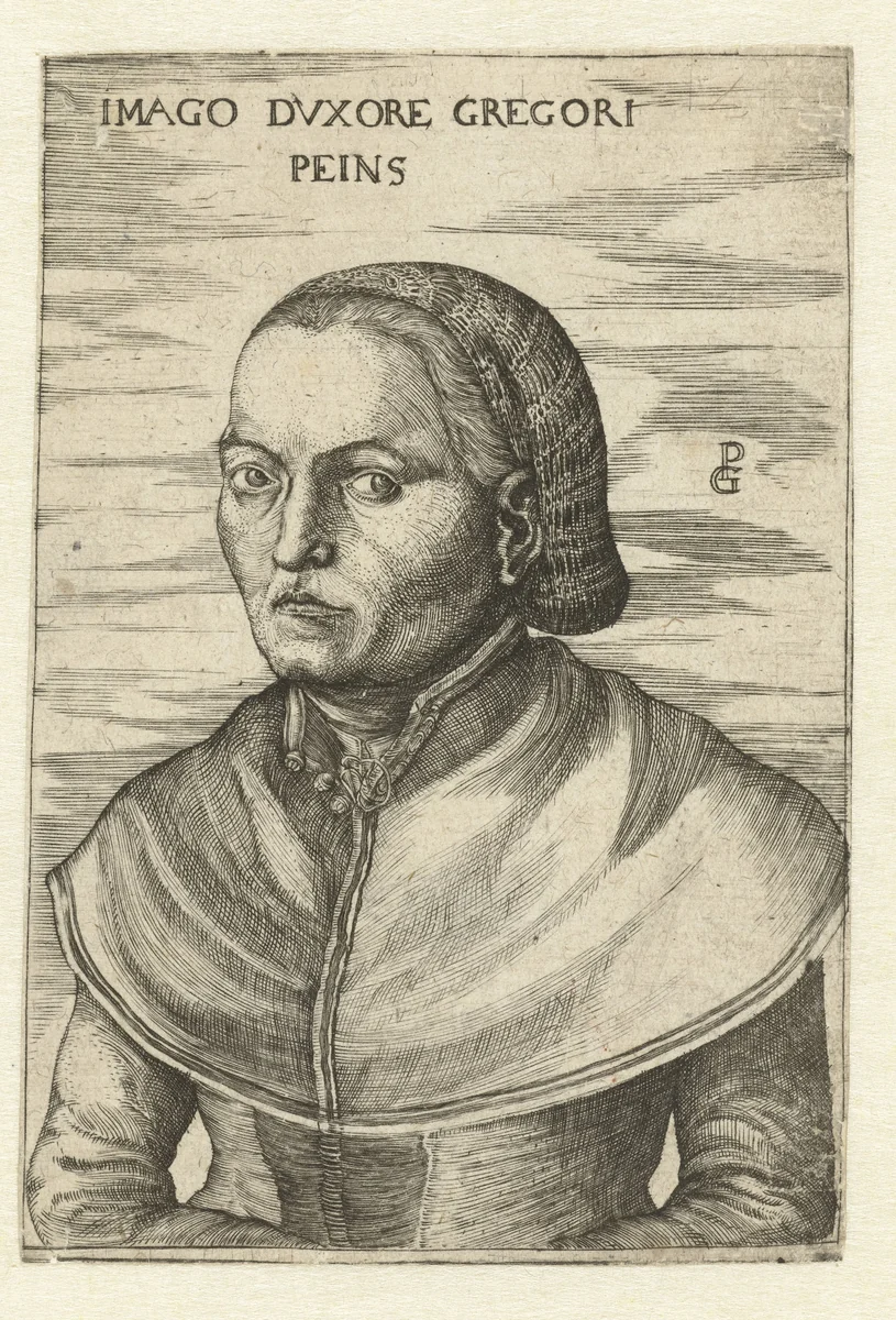 Portret van de vrouw van Georg Pencz by Unknown, print, 1510-1599