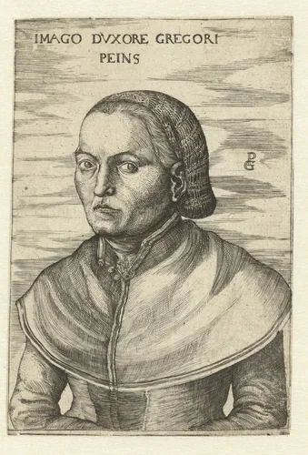 Portret van de vrouw van Georg Pencz by Unknown, print, 1510-1599