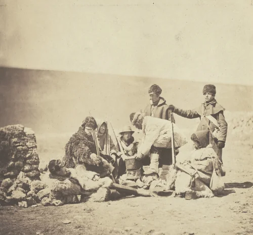 Group of the 47th in Winter Dress by Roger Fenton, photograph, 1856