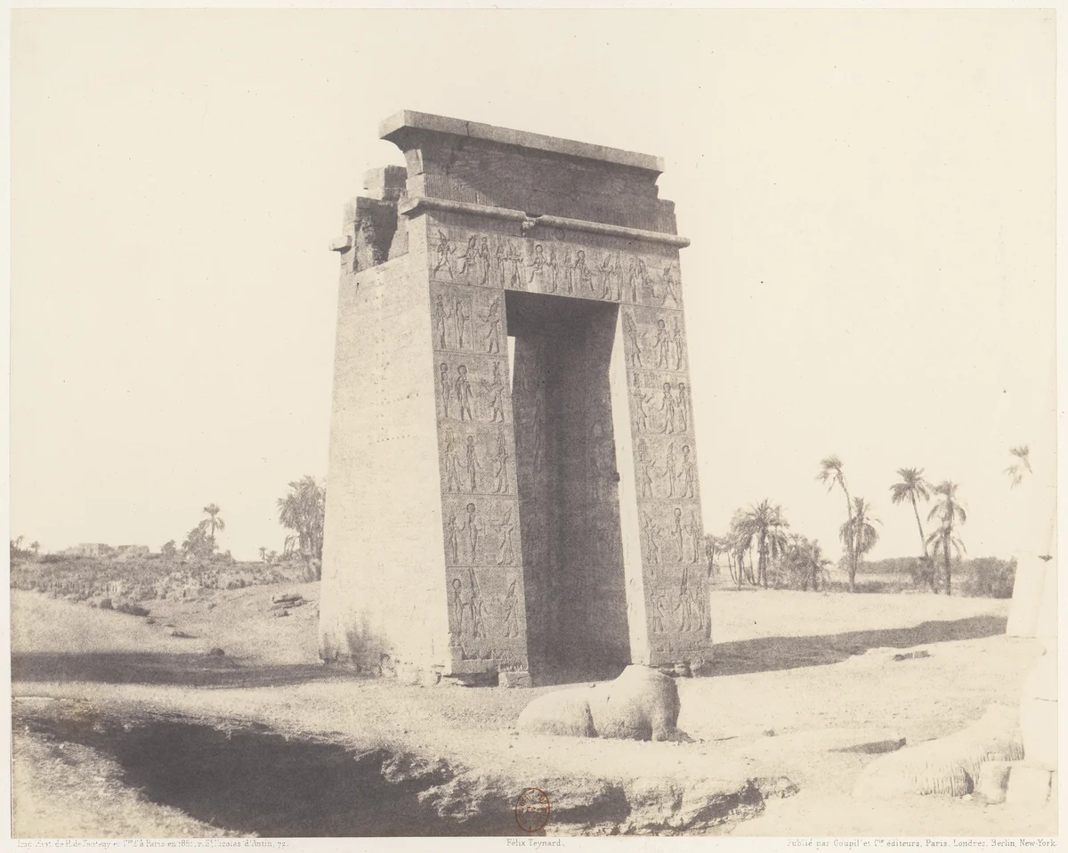 Karnak (Thèbes), Grande Porte du Sud Vue du Point C by Félix Teynard, photograph, 1851-1852