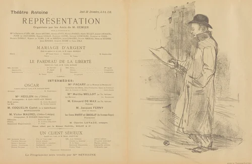 Mariage d'argent; Le Fardeau de la liberté; Un Client sérieux [recto] by Henri de Toulouse-Lautrec, print, 1897