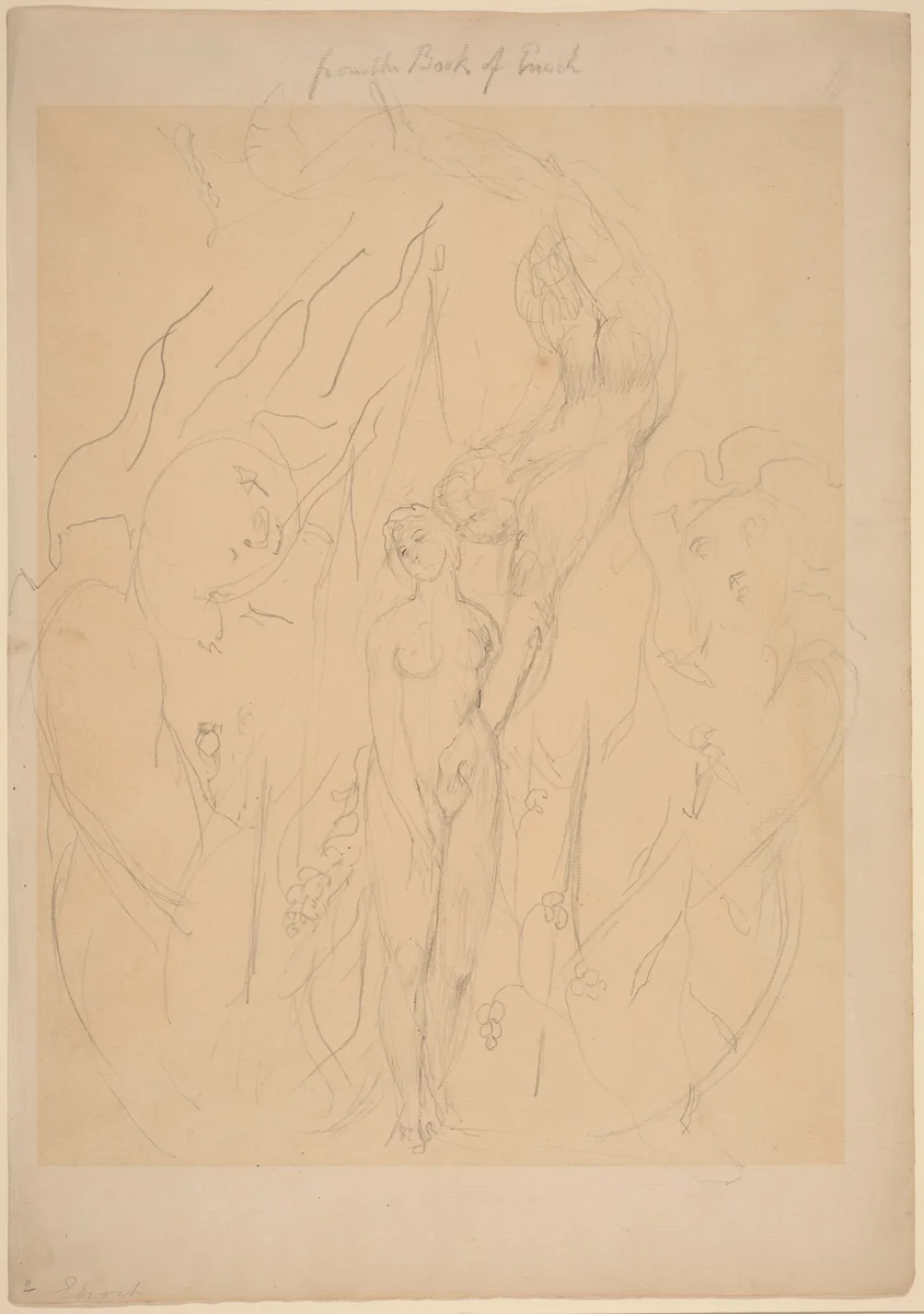 An Angel Teaching a Daughter of Men the Secrets of Sin by William Blake, drawing, 1824-1827