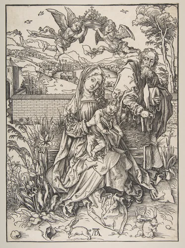 The Holy Family with Three Hares by Albrecht Dürer, print, 1492-1503