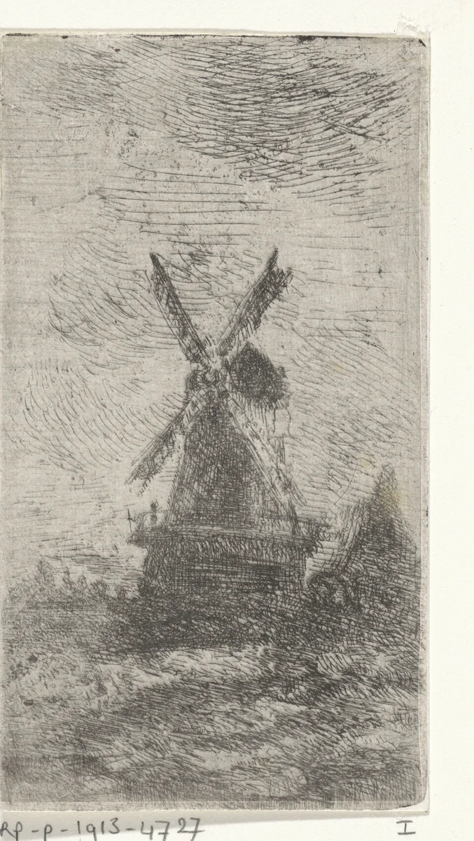 Windmolen by Arnoud Schaepkens, print, 1831-1904