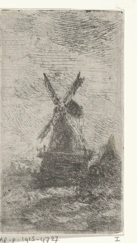 Windmolen by Arnoud Schaepkens, print, 1831-1904