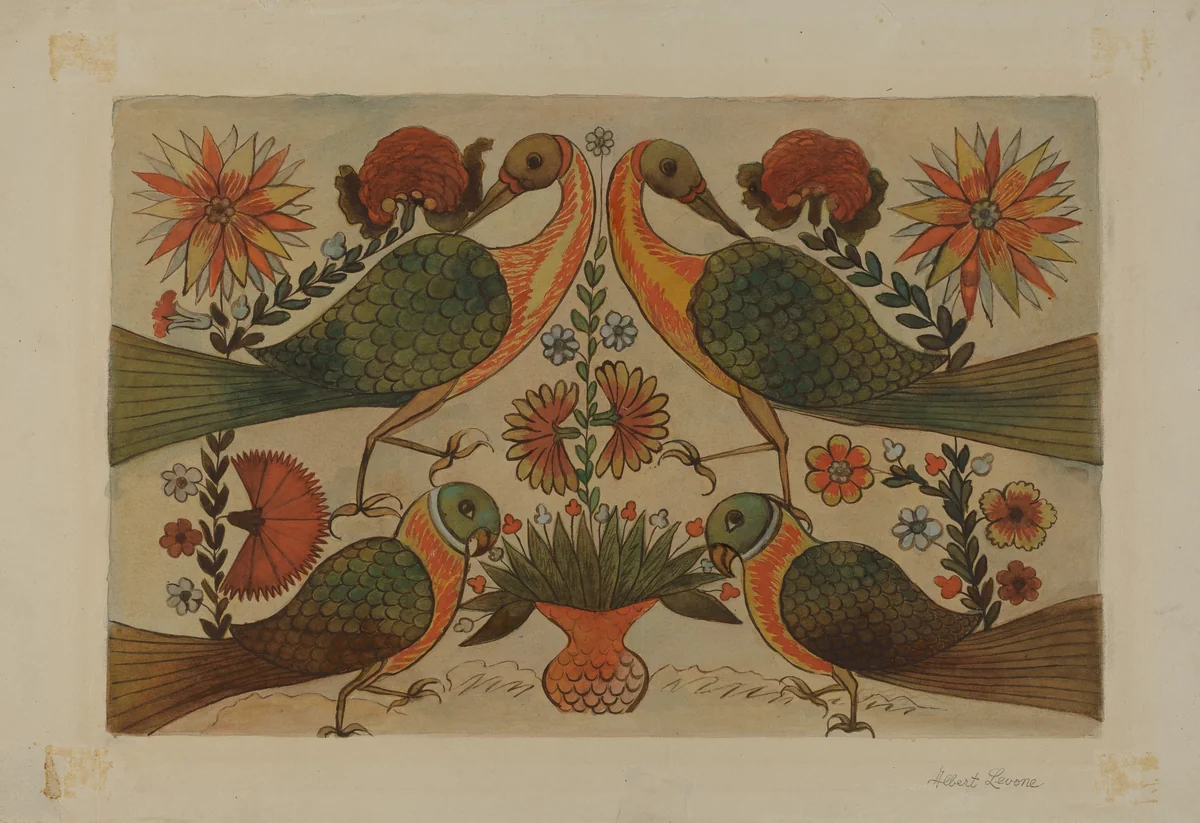 Watercolor Design by Albert Levone, index of american design, 1937