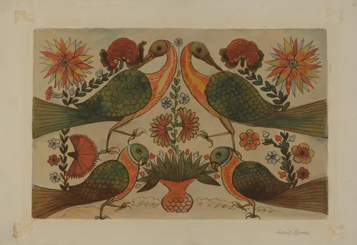 Watercolor Design by Albert Levone, index of american design, 1937