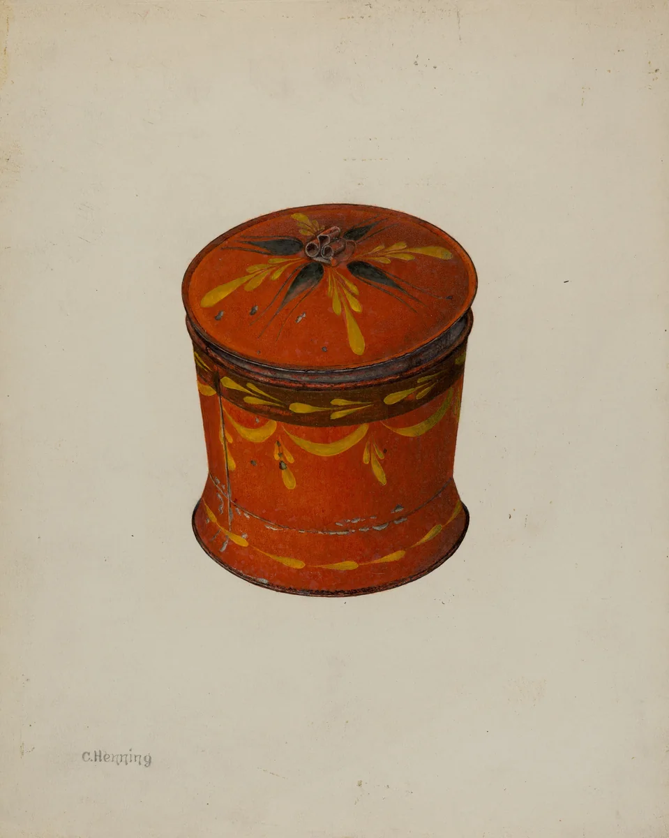 Toleware Sugar Bowl by Charles Henning, index of american design, 1940