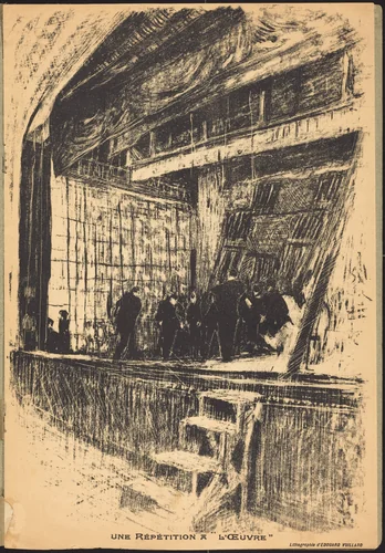Une répétition à L'Oeuvre, Program for L'Oasis by Edouard Vuillard, print, 1903
