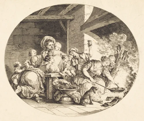 Les Baignets by Nicolas Delaunay; Jean Honoré Fragonard, print, 1782