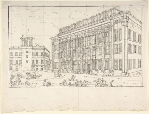 View of the Borsa, Rome by anonymous, drawing, 1700-1800