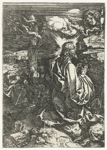 Christus op de Olijfberg by Unknown, print, 1515
