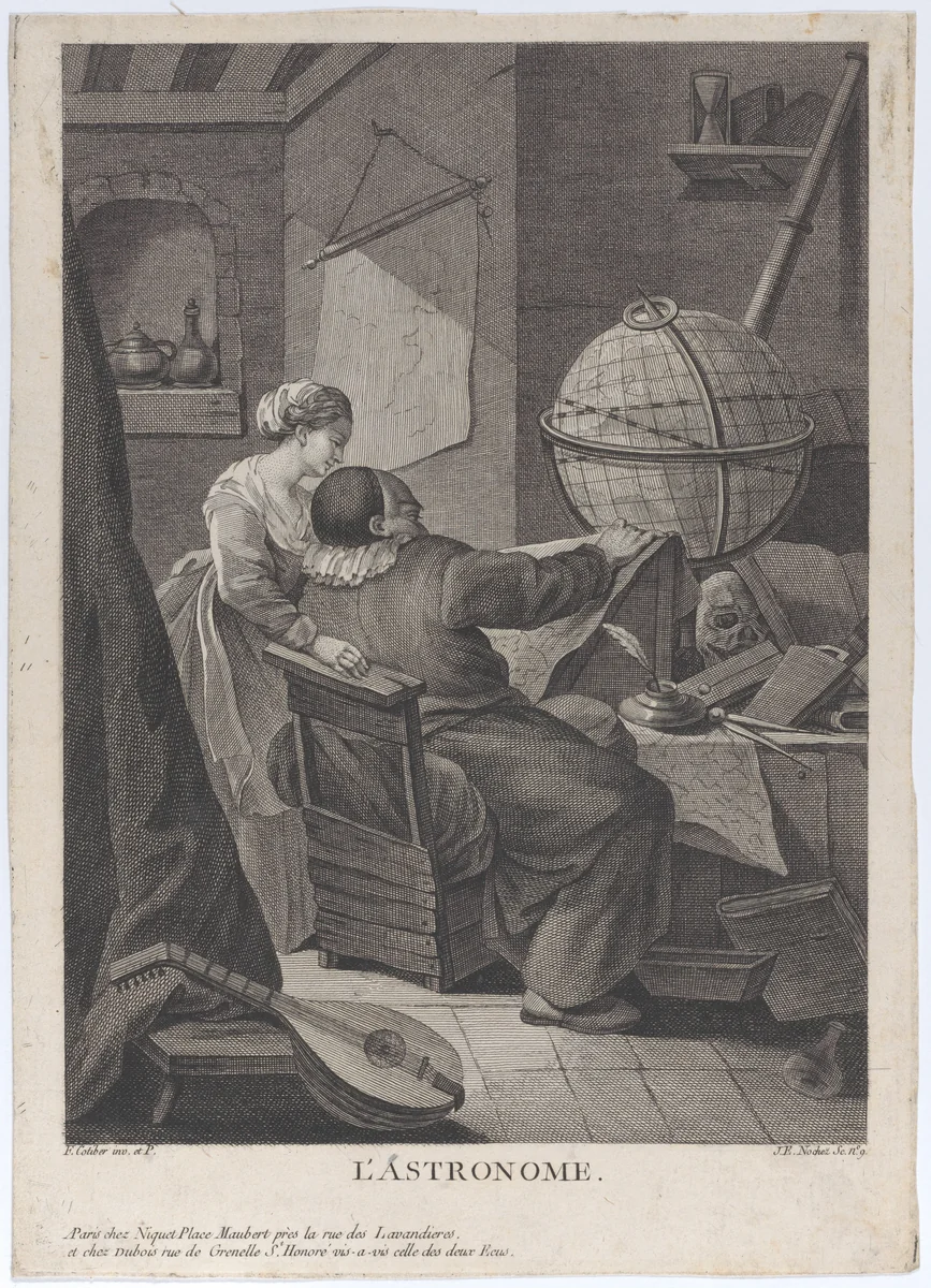 L'Astronome by Jean Edme Nochez, print, 1750-1800