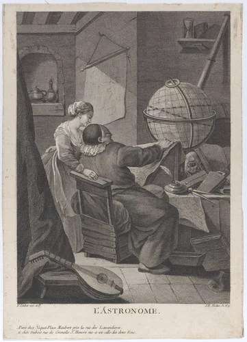 L'Astronome by Jean Edme Nochez, print, 1750-1800