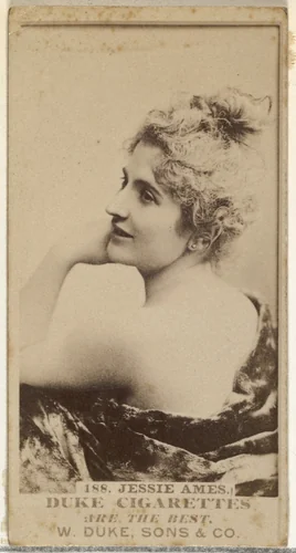 Card Number 188, Jessie Ames, from the Actors and Actresses series (N145-7) issued by Duke Sons & Co. to promote Duke Cigarettes by W. Duke, Sons & Co., photograph, 1880-1889