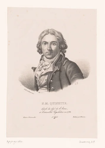 Portret van Nicolas-Marie Quinette by anonymous, print, 1820-1829