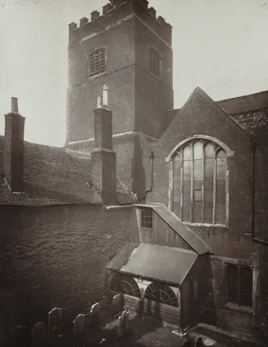 St. Bartholomews: The Green Churchyard on the Site of the Old South Transept by Alfred H. Bool, photograph, 1877