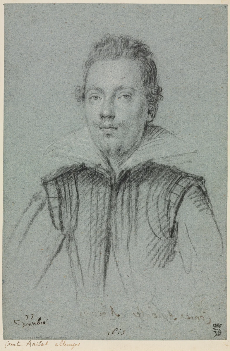 Comte Anibal Altemps by Ottavio Mario Leoni, drawing, 1610-1620