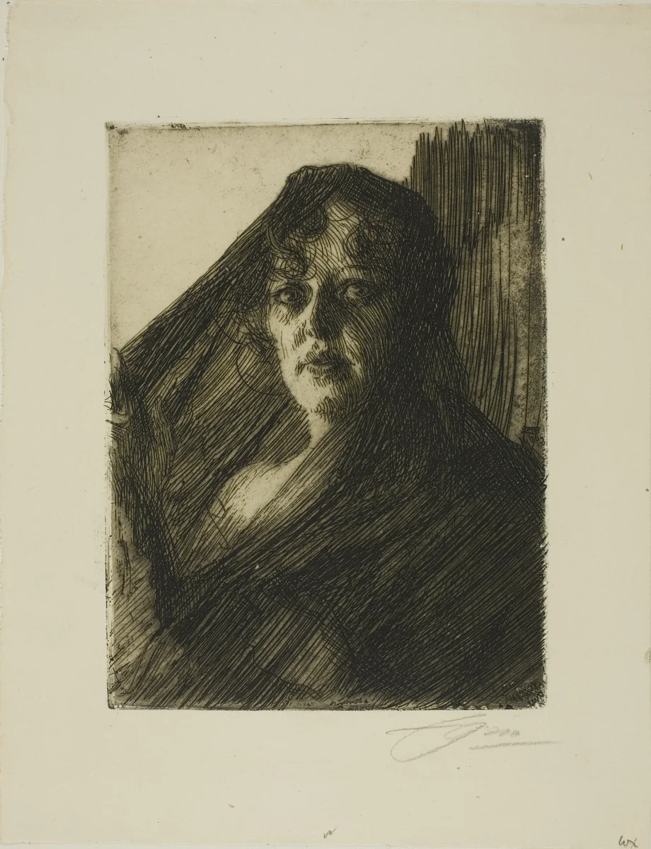 Gerda Lundequist by Anders Zorn, print, 1909