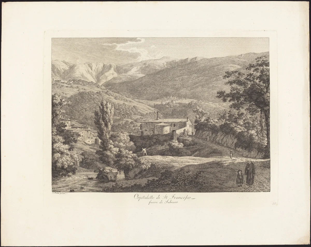 Ospitaletto di San Francesco, fuori di Subiaco by Jacob Wilhelm Mechau, portfolio, 1745-1808