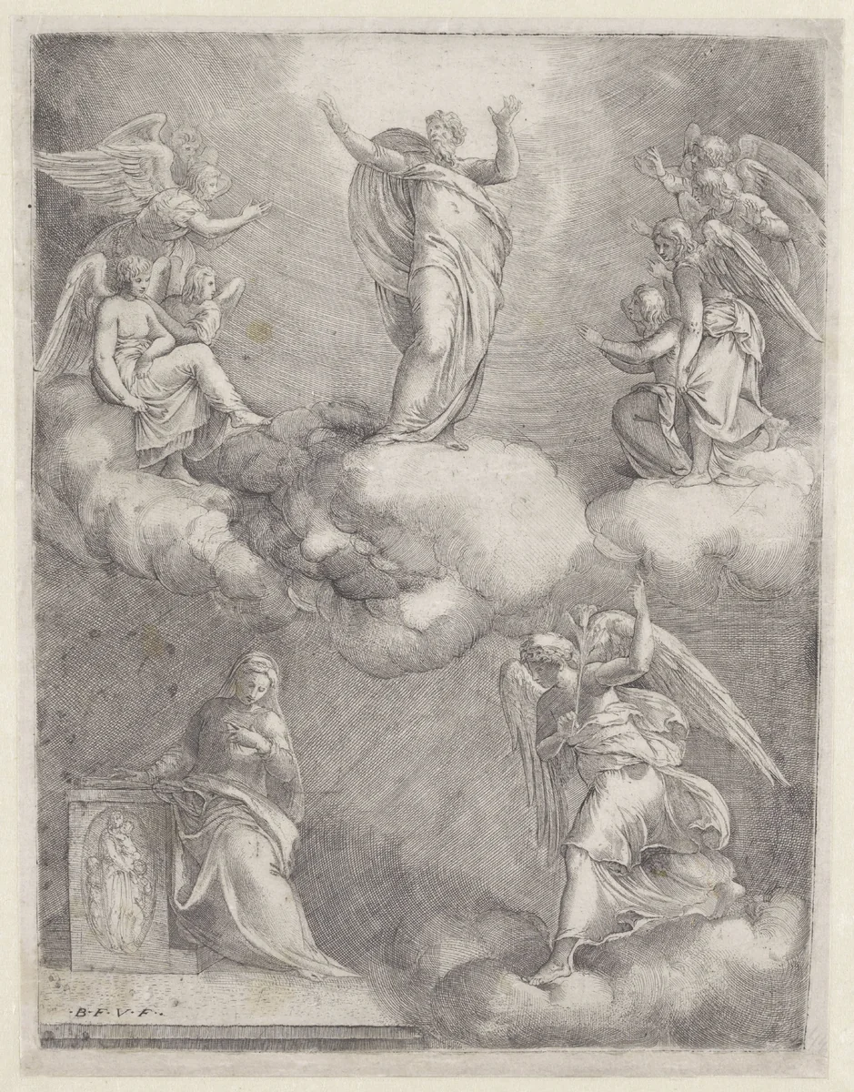 Annunciatie by Unknown, print, 1520-1561