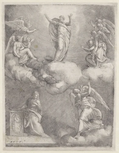 Annunciatie by Unknown, print, 1520-1561
