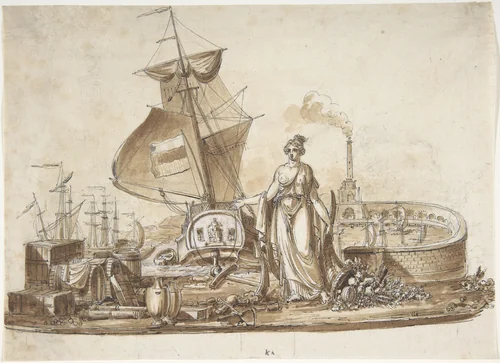 Allegory of Shipping by Charles Percier, drawing, 1764-1838