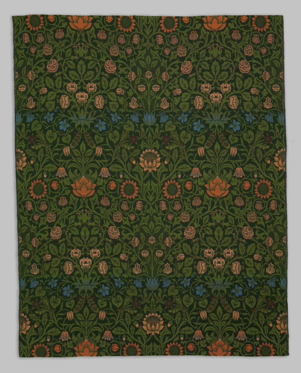 Violet and Columbine by William Morris, textile, 1883