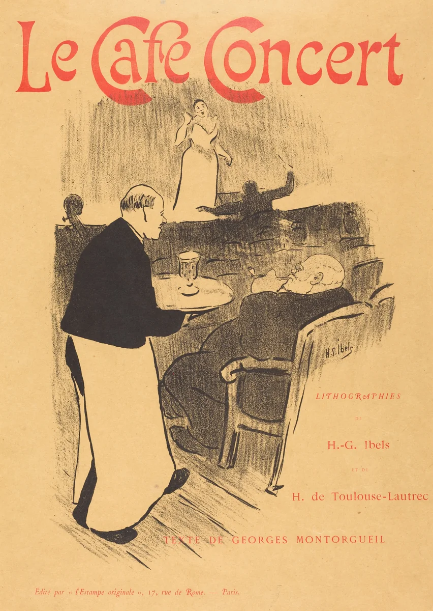 Le cafe concert: Illustrated Cover by Henri Gabriel Ibels, portfolio, 1893