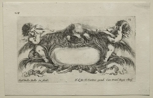 Collection of Various Caprices and New Designs of Cartouches and Ornaments: No 15 by Stefano della Bella, print, 1637-1647