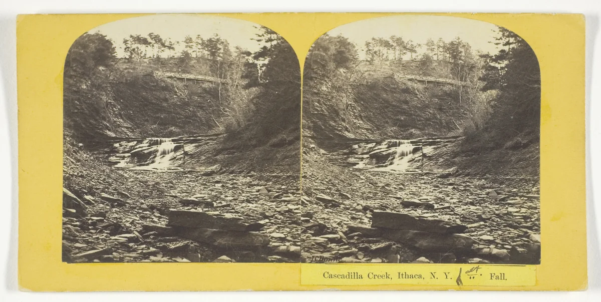 Cascadilla Creek, Ithaca, N.Y. 1st Fall by J. C. Burritt, photograph, 1860-1865