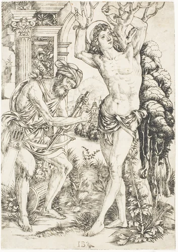 Saint Sebastian by Master I.B. with the Bird, print, 1506-1507