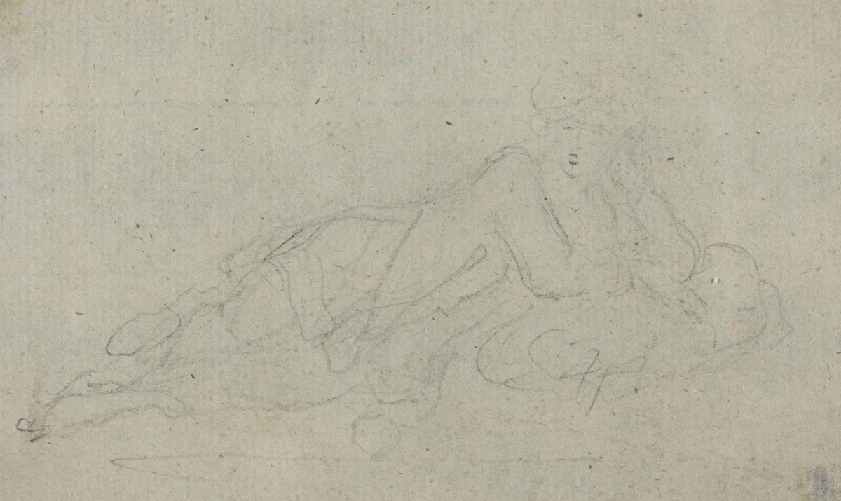 Reclining Woman [verso] by Giovanni Battista Cipriani, drawing, 1727-1785