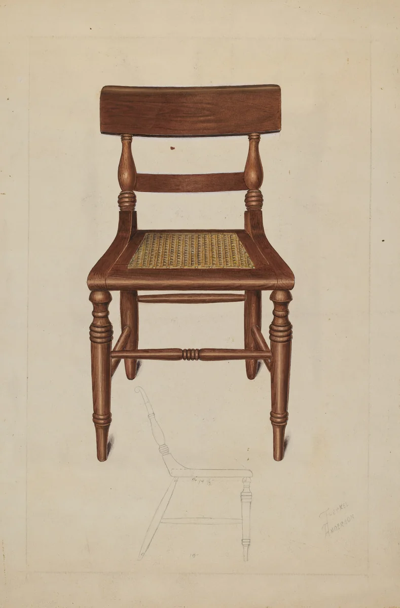 Early Dayton Chair by Therkel Anderson, index of american design, 1937