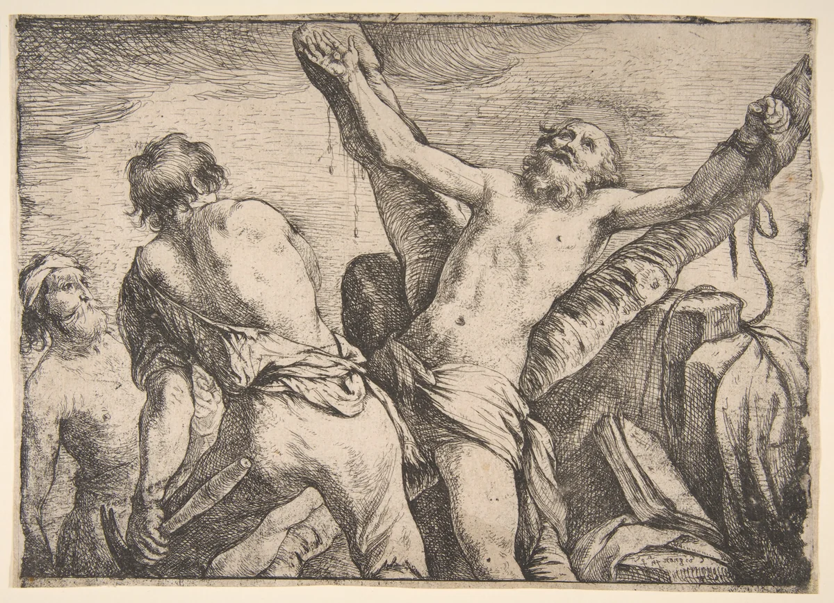 The Martyrdom of Saint Andrew by Claude Vignon, print, 1623