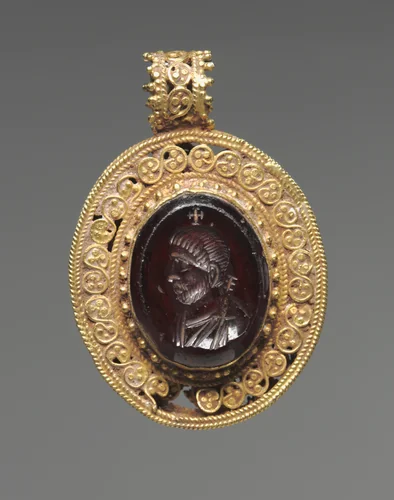 Pendant with Portrait Intaglio by Unknown, sculpture, 500-599