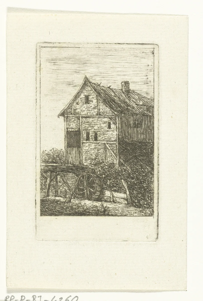 Watermolen by Hans Willem Box, print, 1805-1841
